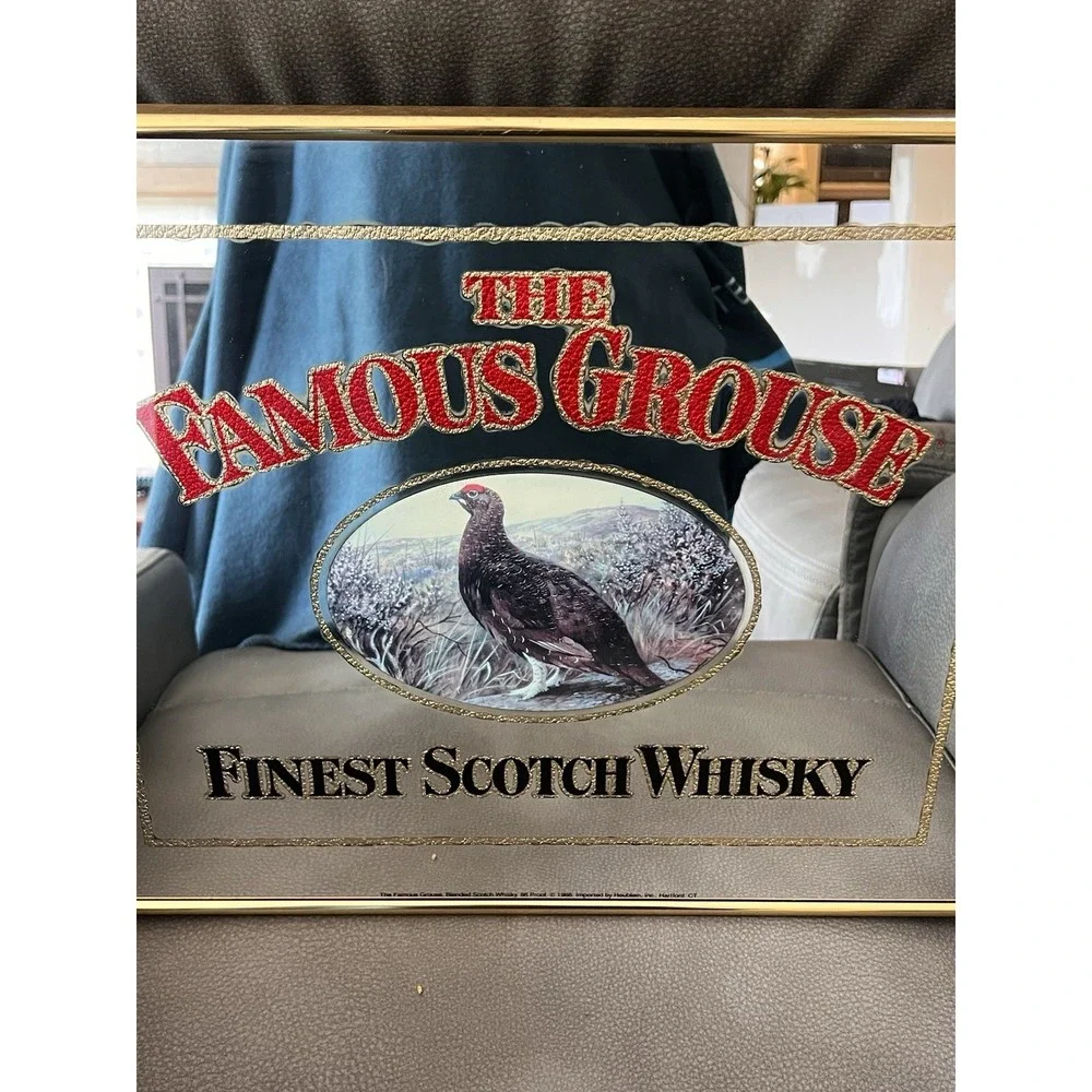 The Famou Grouse Finest Scotch Whiskey Mirror Advertisement Sign Approx 16x19